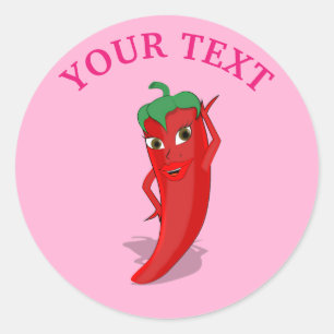 Pegatina Redonda Fiesta Rosa Despedida de Soltera con Divina Pimien