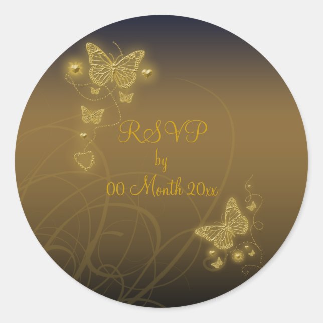 Pegatina Redonda Fiesta RSVP (Anverso)