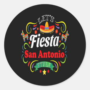 Pegatina Redonda Fiesta Shirt Drinking Fiesta San Antonio Cinc