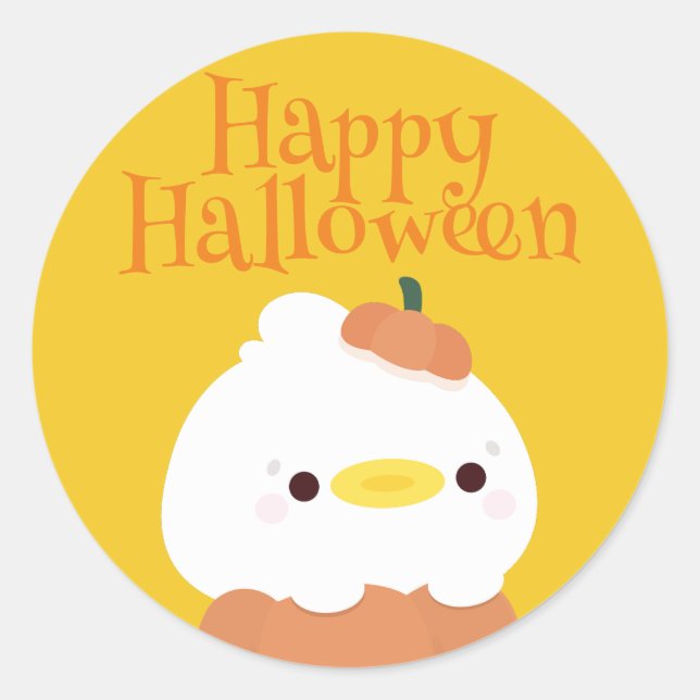 Pegatina Redonda Fiesta simple de diversión de Halloween (Anverso)