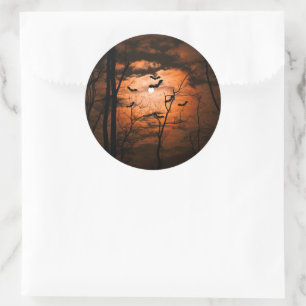 Pegatina Redonda Fiesta Spooktacular Full Moon