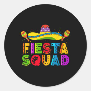 Pegatina Redonda Fiesta Squad Cinco De Mayo Familia Fiesta Coincide