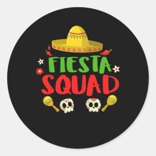 Pegatina Redonda Fiesta Squad Cinco De Mayo Mentes De Regalo Mexica