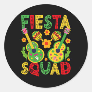 Pegatina Redonda Fiesta Squad coincidente con Cinco De Mayo Fiesta