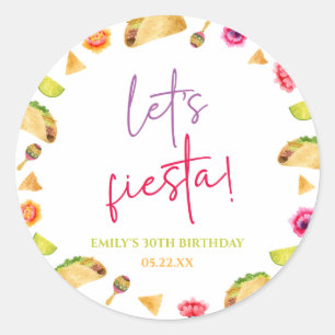 Pegatina Redonda Fiesta Taco Fiesta Mexicana Fiesta Fiesta Fiesta F