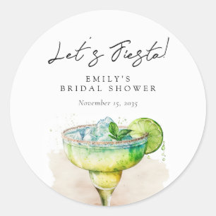 Pegatina Redonda Fiesta Tequila Bridal Shower