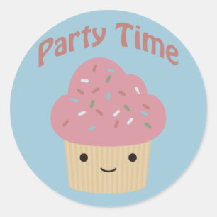 Pegatina Redonda Fiesta TIme Cupcake