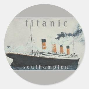 Pegatina Redonda Fiesta TITANIC Vintage White Star Line
