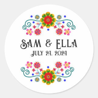 Pegatina Redonda Fiesta Wedding Stickers - Personalizar para tu eve