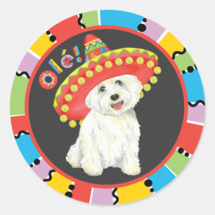 Pegatina Redonda Fiesta Westie