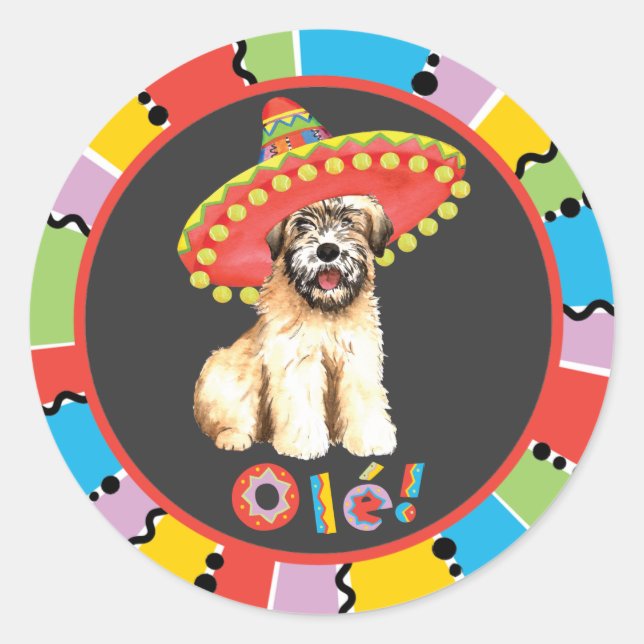 Pegatina Redonda Fiesta Wheaten (Anverso)