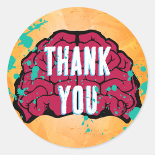 Pegatina Redonda Fiesta Zombie Birthday Halloween Kids