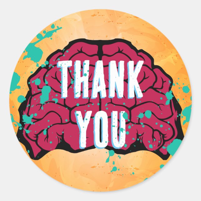 Pegatina Redonda Fiesta Zombie Birthday Halloween Kids (Anverso)