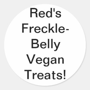 Pegatina Redonda Fiestas del vientre vegano rojo Hankamer Artjunkha
