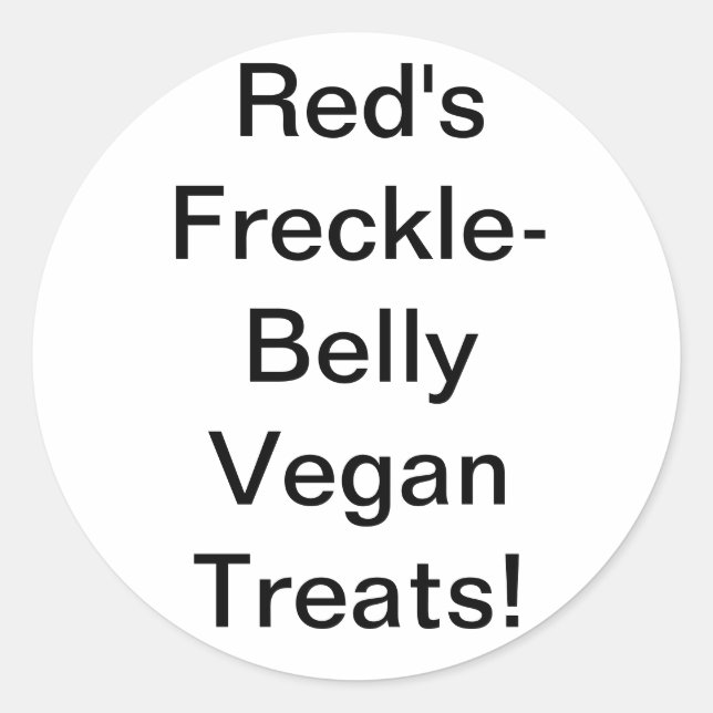 Pegatina Redonda Fiestas del vientre vegano rojo Hankamer Artjunkha (Anverso)