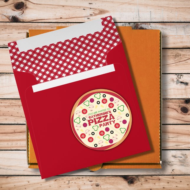 Pegatina Redonda Fiestas Pizza Modernos (Subido por el creador)