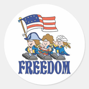 Pegatina Redonda Fife y banda de tambores