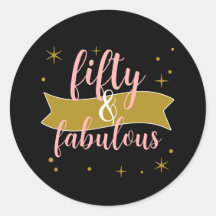 Fifty and Fabulous Black Gold Design