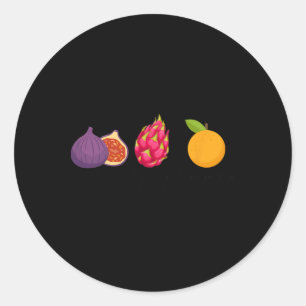 Pegatina Redonda Fig Dragon Fruto Tangerina Fruta sutil anti Trump