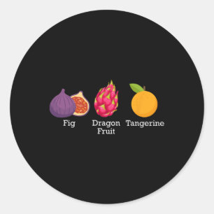 Pegatina Redonda Fig Dragon Fruto Tangerina Fruta sutil anti Trump
