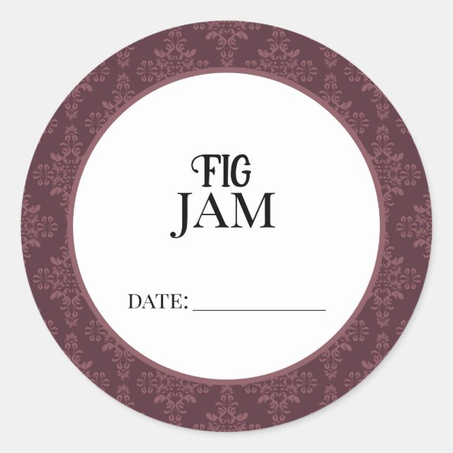 Pegatina Redonda Fig Jam Canning Lid Labels (Anverso)
