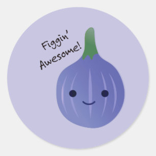 Pegatina Redonda figgin Awesome Fig Pun