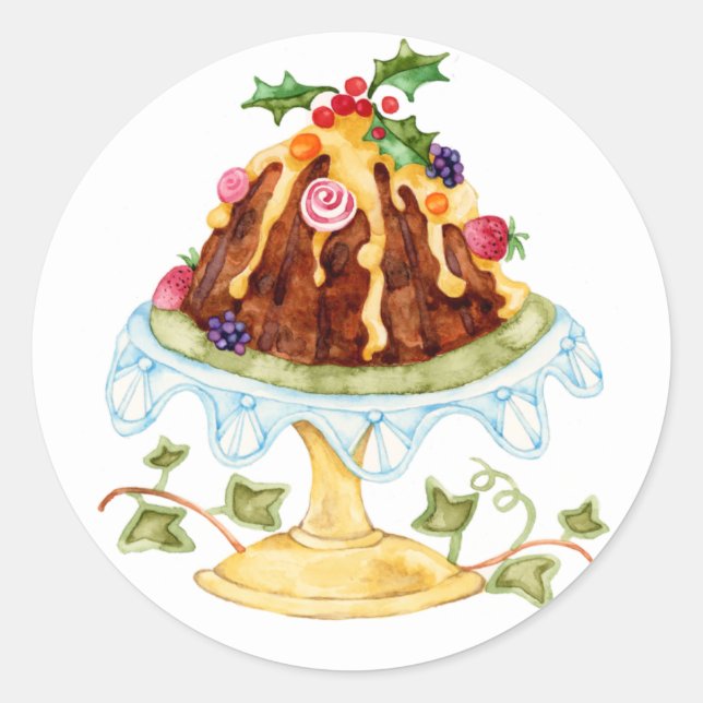 Pegatina Redonda Figgy Pudding (Anverso)