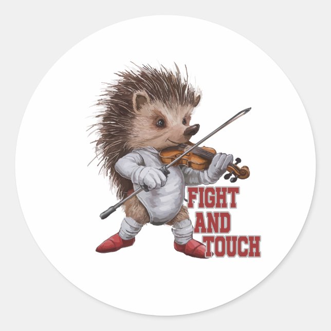 Pegatina Redonda fight and touch (Anverso)