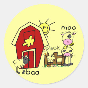 Pegatina Redonda Figura camisetas y regalos del palillo de los