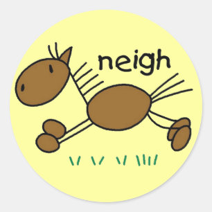 Pegatina Redonda Figura camisetas y regalos del palillo del caballo