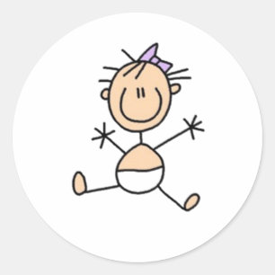Pegatina Redonda Figura de Baby Stick