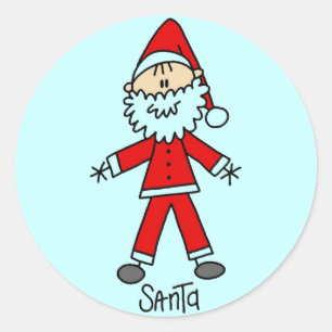 Pegatina Redonda Figura de puño Santa Claus Camisetas y regalos