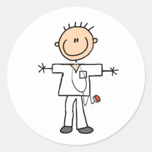 Pegatina Redonda Figura masculina camisetas y regalos del palillo