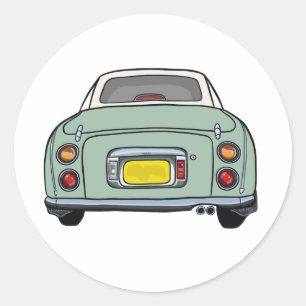 Pegatina Redonda Figuraciones Figaro Verde Esmeralda Coche Scrapboo