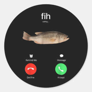 Pegatina Redonda Fih Llamada Recordarme Mensaje Rechazar Aceptar Te