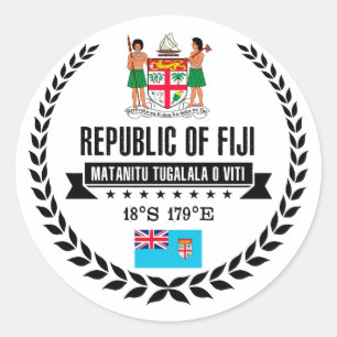 Pegatina Redonda Fiji