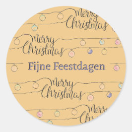 Pegatina Redonda Fijne Kerstdagen kerst sticker