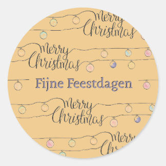 Pegatina Redonda Fijne Kerstdagen kerst sticker