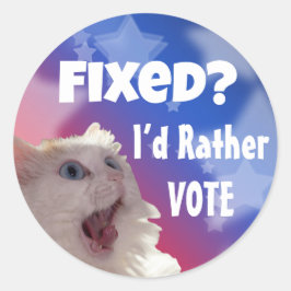 Pegatina Redonda ¿Fijo? Prefiero votar