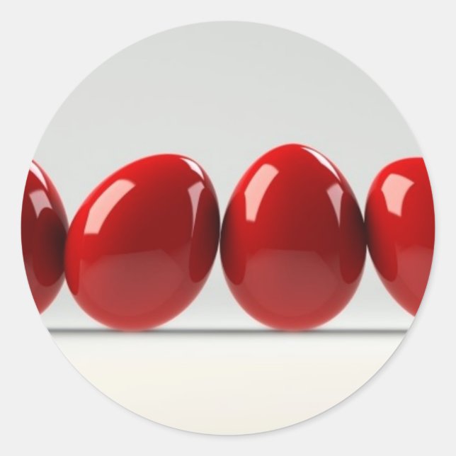 Pegatina Redonda fila de huevos (Anverso)