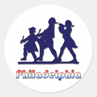 Pegatina Redonda Filadelfia colonial