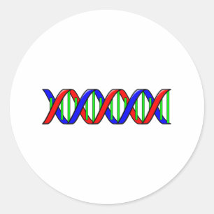 Pegatina Redonda Filamento de la DNA de la ciencia