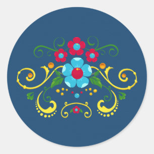 Pegatina Redonda Fileteado Filete Porteño Estilo Buenos Aires