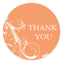 Filigree Swirl Naranja Gracias