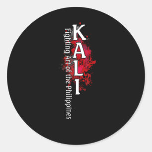 Pegatina Redonda Filio Kali Escrima Stick Fighting