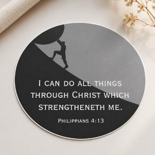 Pegatina Redonda Filipinas 4:13 KJV Biblia Verse Giant Stone