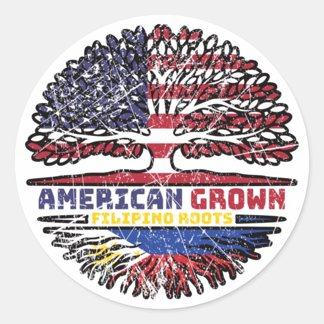 Pegatina Redonda Filipinas Filipinas Estados Unidos Estados Unidos (Anverso)