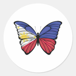 Pegatina Redonda Filipinas Hypolimnas Butterfly