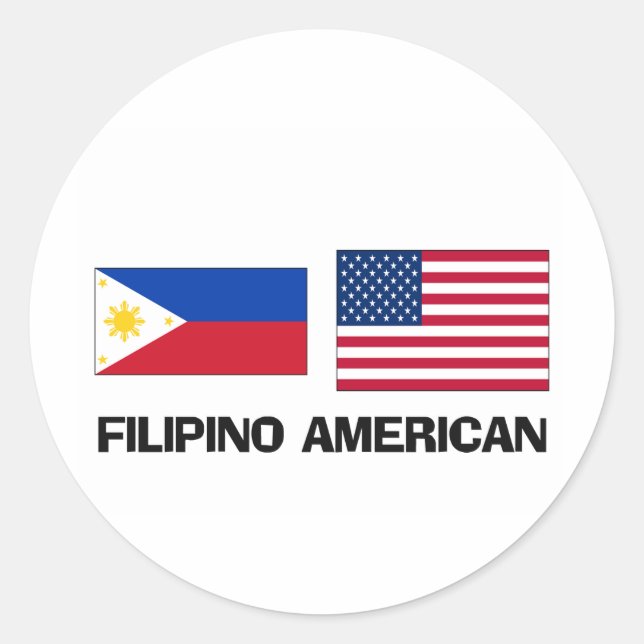 Pegatina Redonda Filipino-Americano (Anverso)