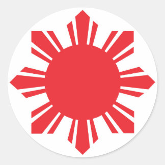 Pegatina Redonda Filipino Sun - rojo